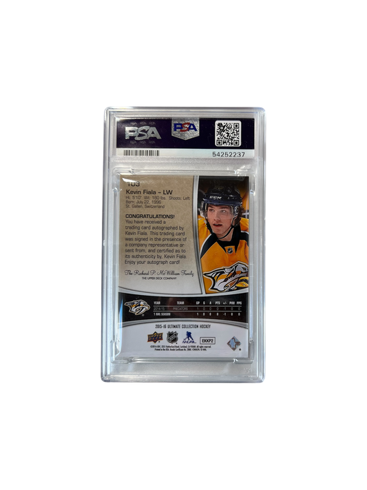 2015 Upper Deck Ultimate Collection Kevin Fiala Autograph PSA 9 card