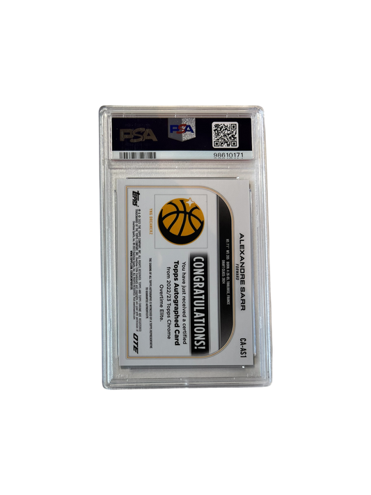 2022 Topps Chrome Alexandre Sarr Autograph PSA 9 card