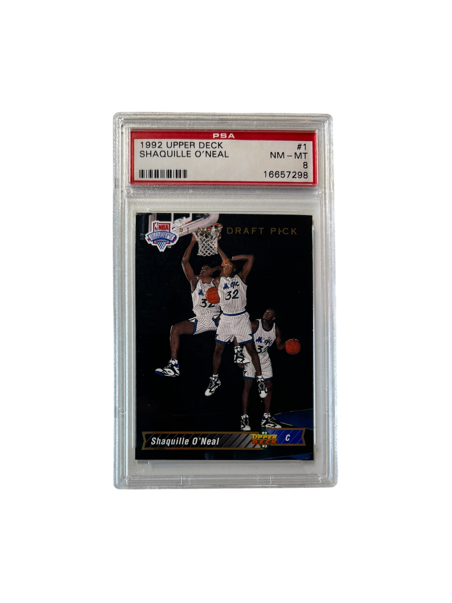 1992 Upper Deck Shaquille O'Neal #1 Draft Pick PSA 8 card