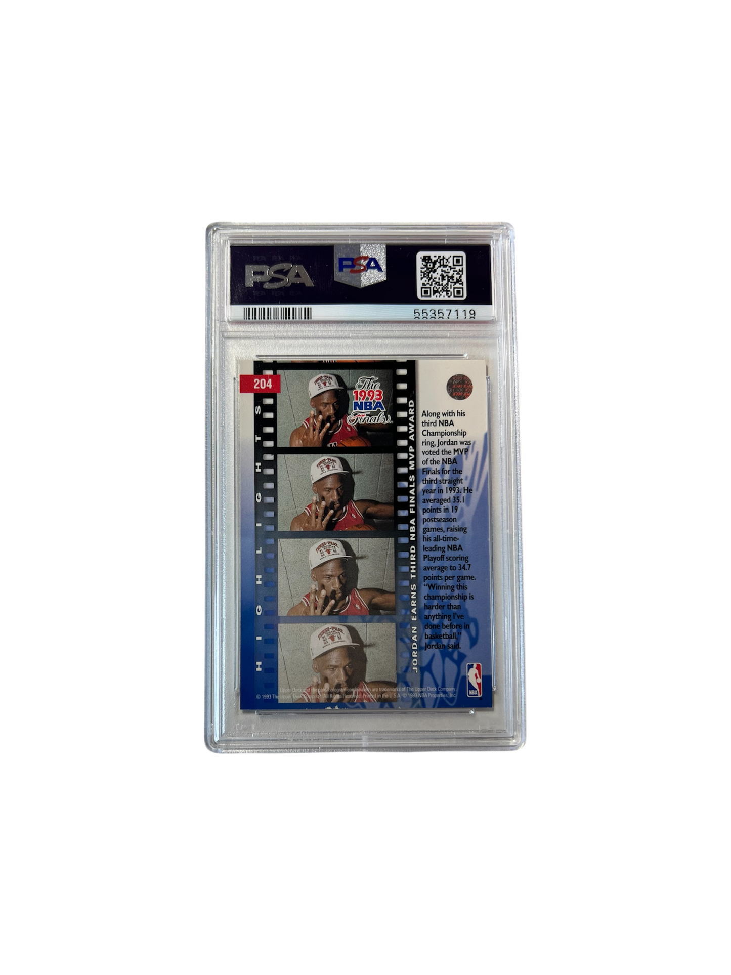1993 Upper Deck Michael Jordan #204 PSA 8 card