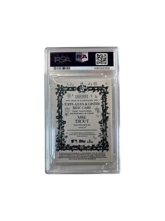 2024 Topps Allen & Ginter Mike Trout Relic Game-Used Patch PSA 9 card