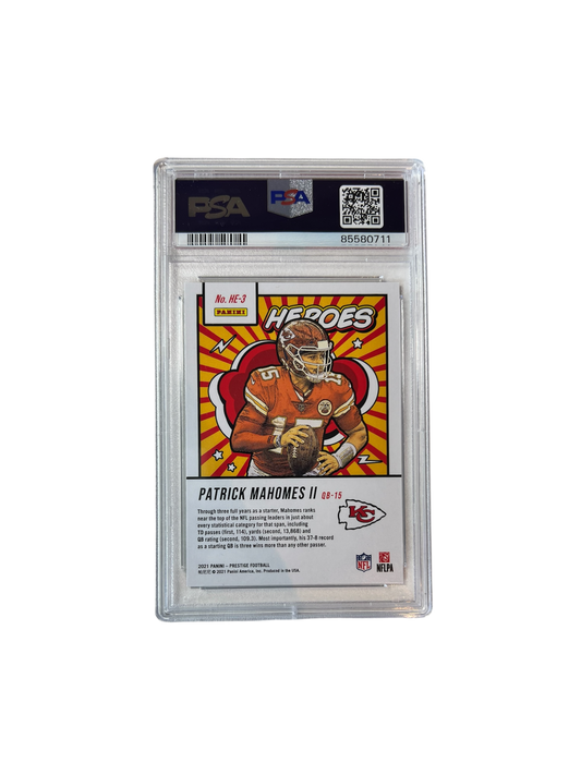 2021 Prestige Patrick Mahomes II HEROES PSA 9 card