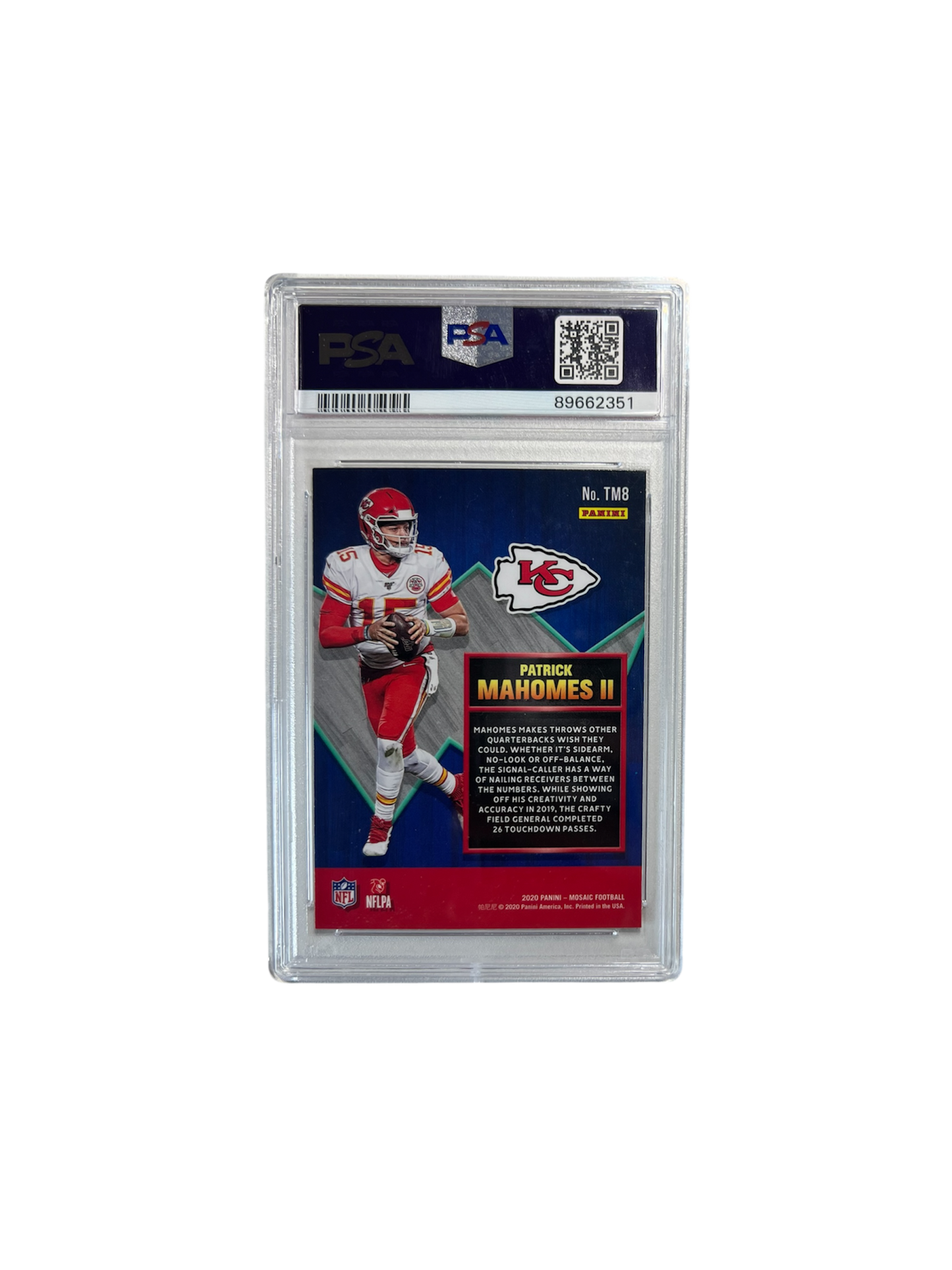 2020 Panini Mosaic Patrick Mahomes II Touchdown Masters PSA 10 card