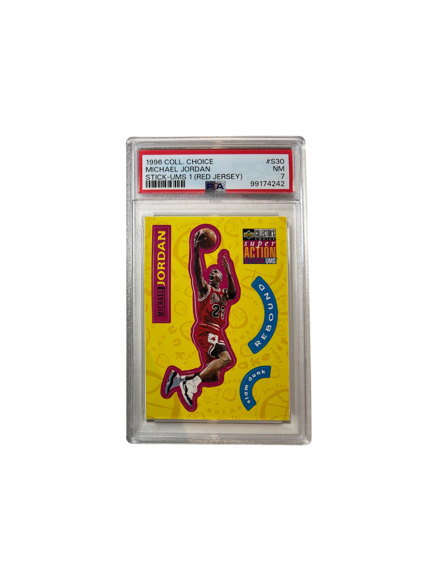 1996 Upper Deck Collector Choice Michael Jordan Sticker UMS1 PSA 7 card