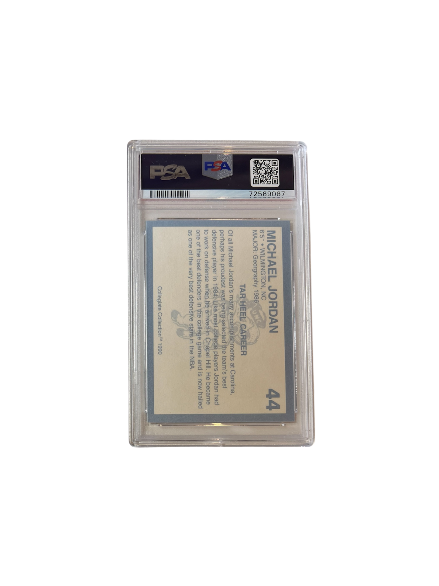 1990 North Carolina NCAA Michael Jordan #44 PSA 9 card