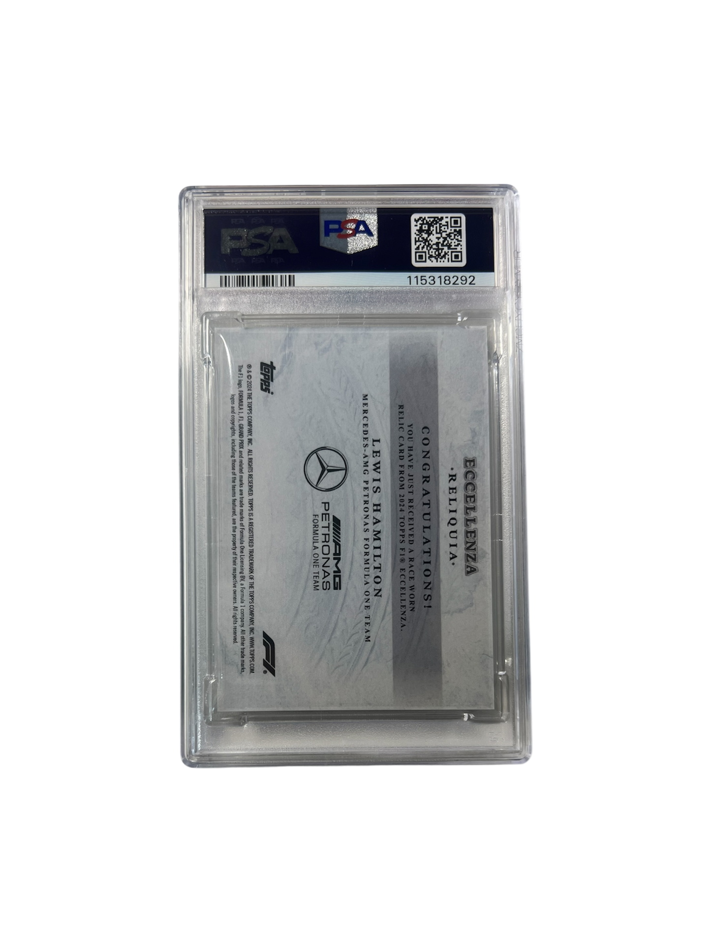 2024 Topps Formula 1 Eccellenza F1 Lewis Hamilton Reliquia