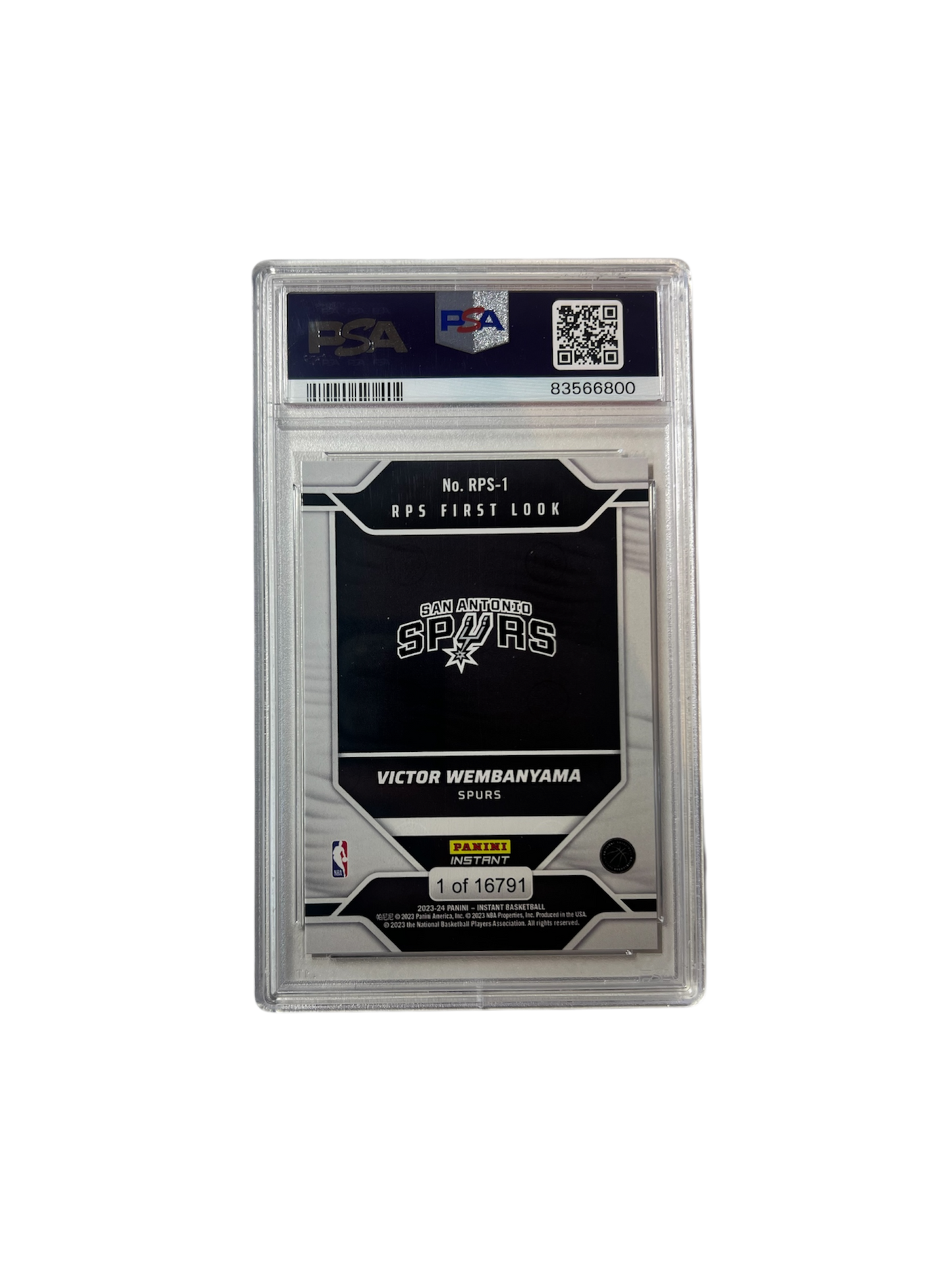 2023 Panini Instant Victor Wembanyama Rookie RPS First Look PSA 9 Card
