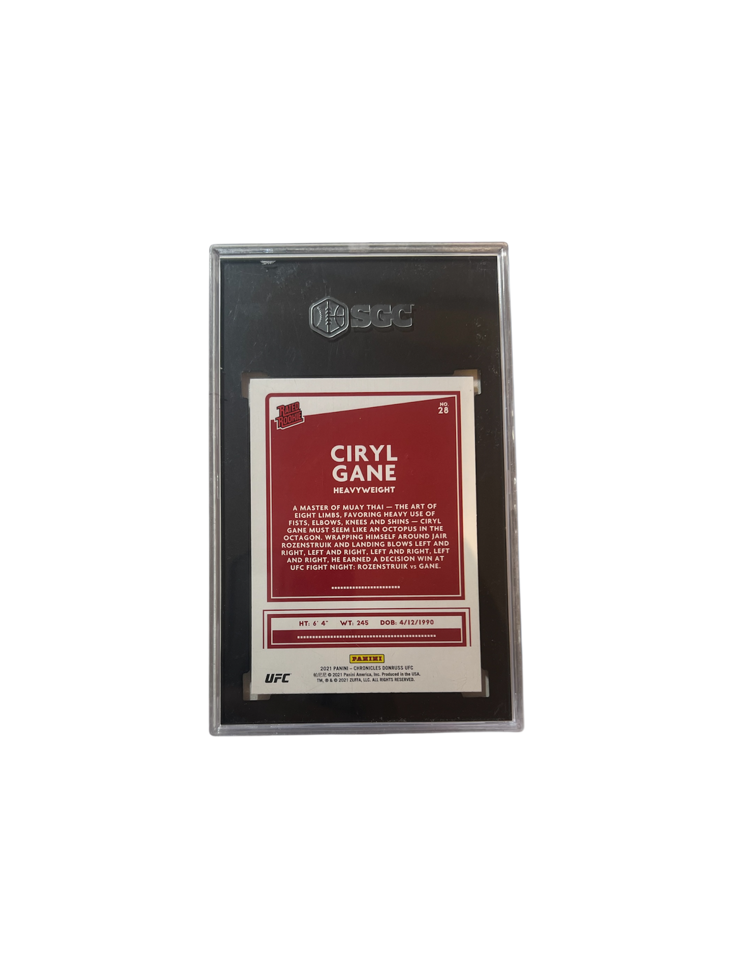 2021 Panini Chronicles UFC Ciryl Gane #28 SGC Card