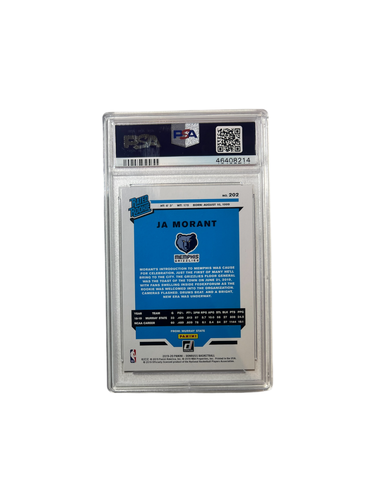 2019 Panini Donruss Ja Morant PSA Card