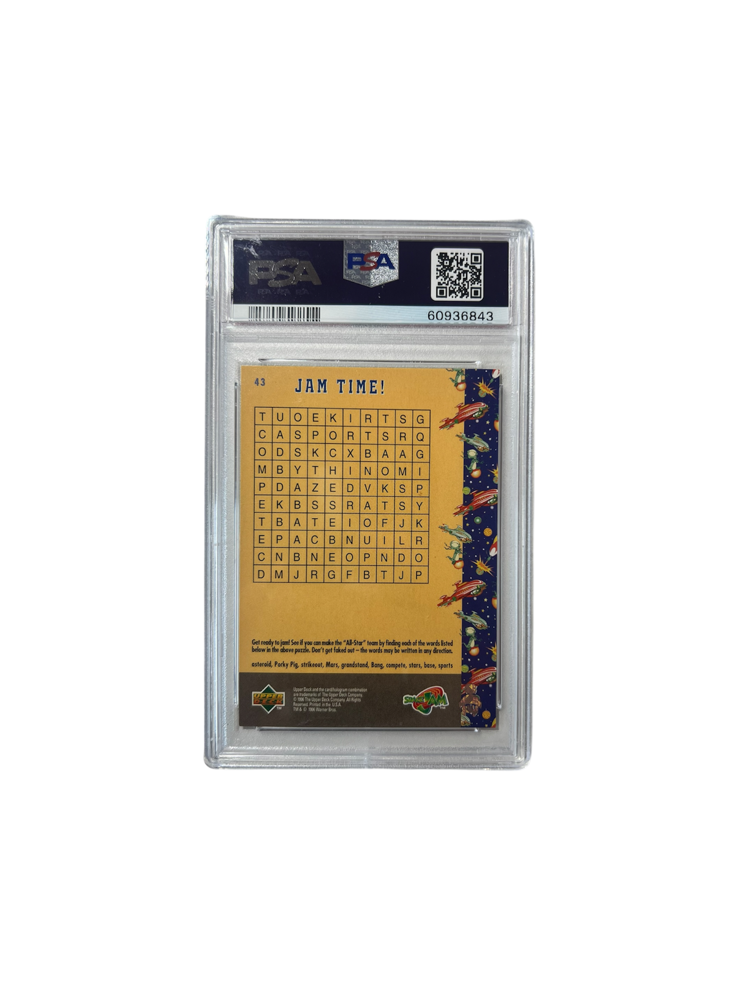 1996 Upper Deck Space Jam Michael Jordan gets a Physical PSA Card