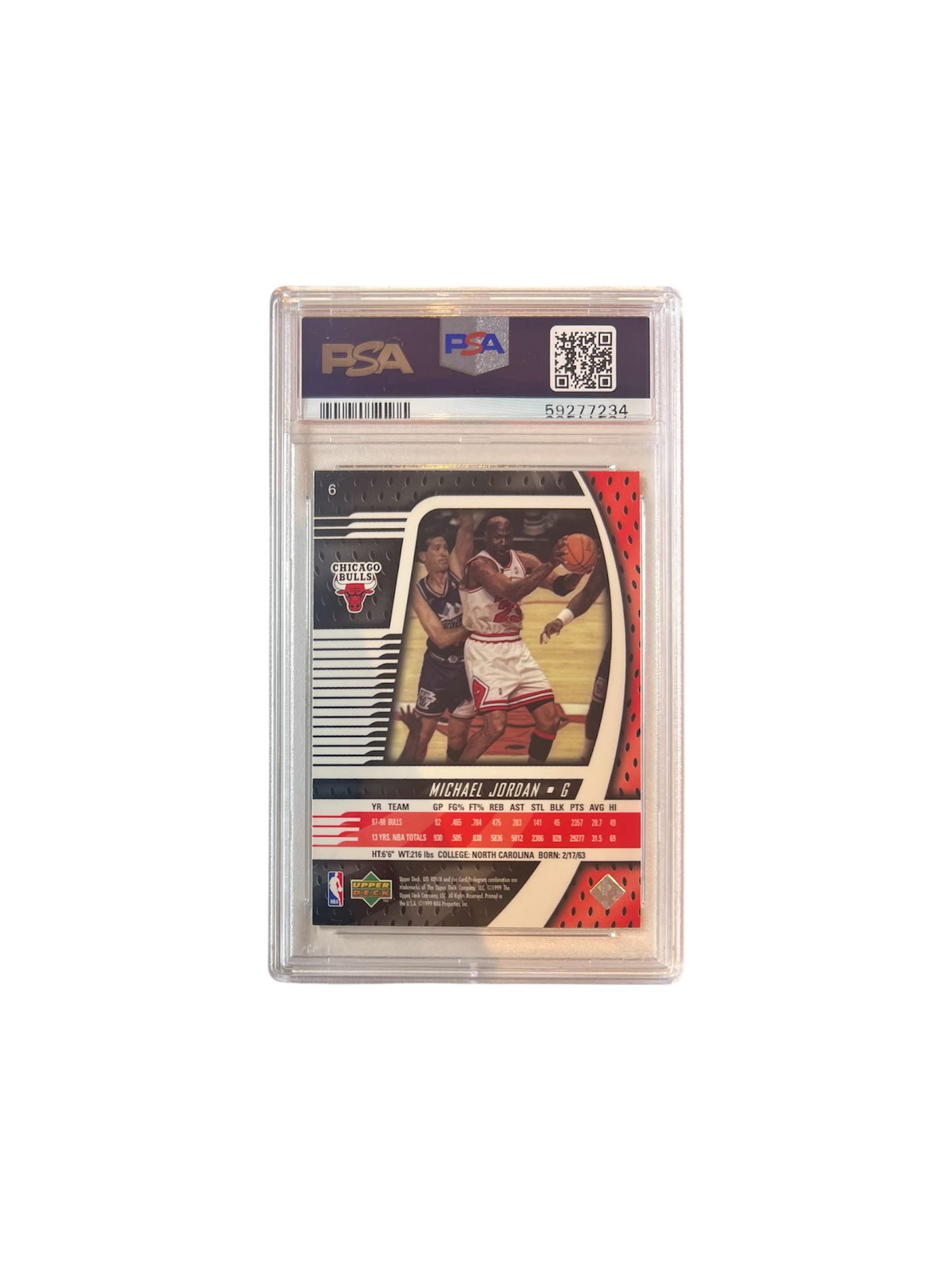 1998 Upper Deck IONIX Michael Jordan #6 PSA Card