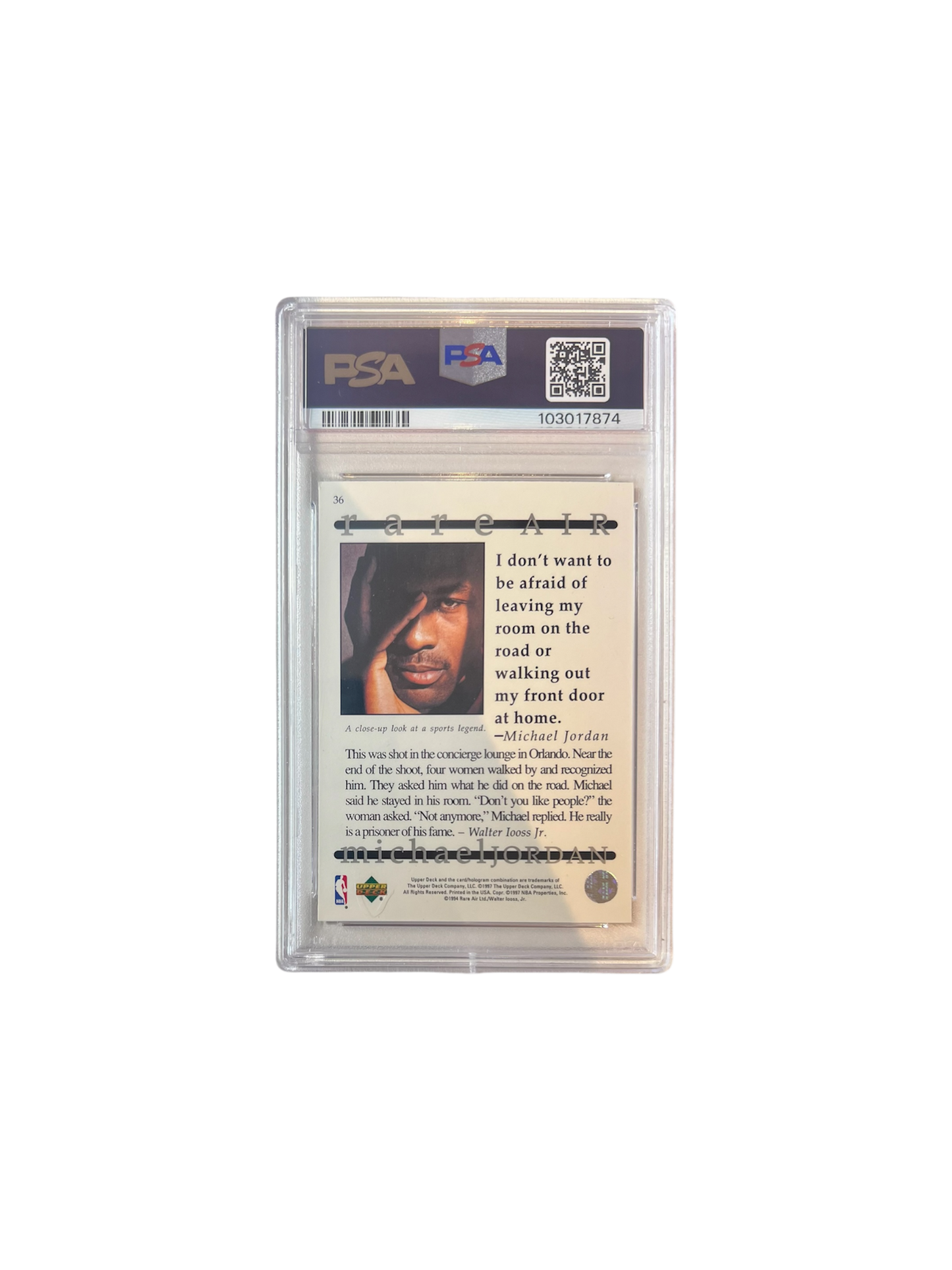 1997 Upper Deck Rare Air Michael Jordan #36 PSA Card