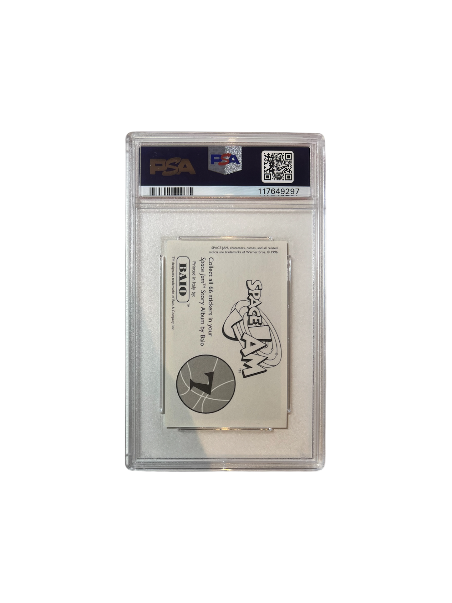 1996 BAIO Space Jam Michael Jordan sticker PSA Card