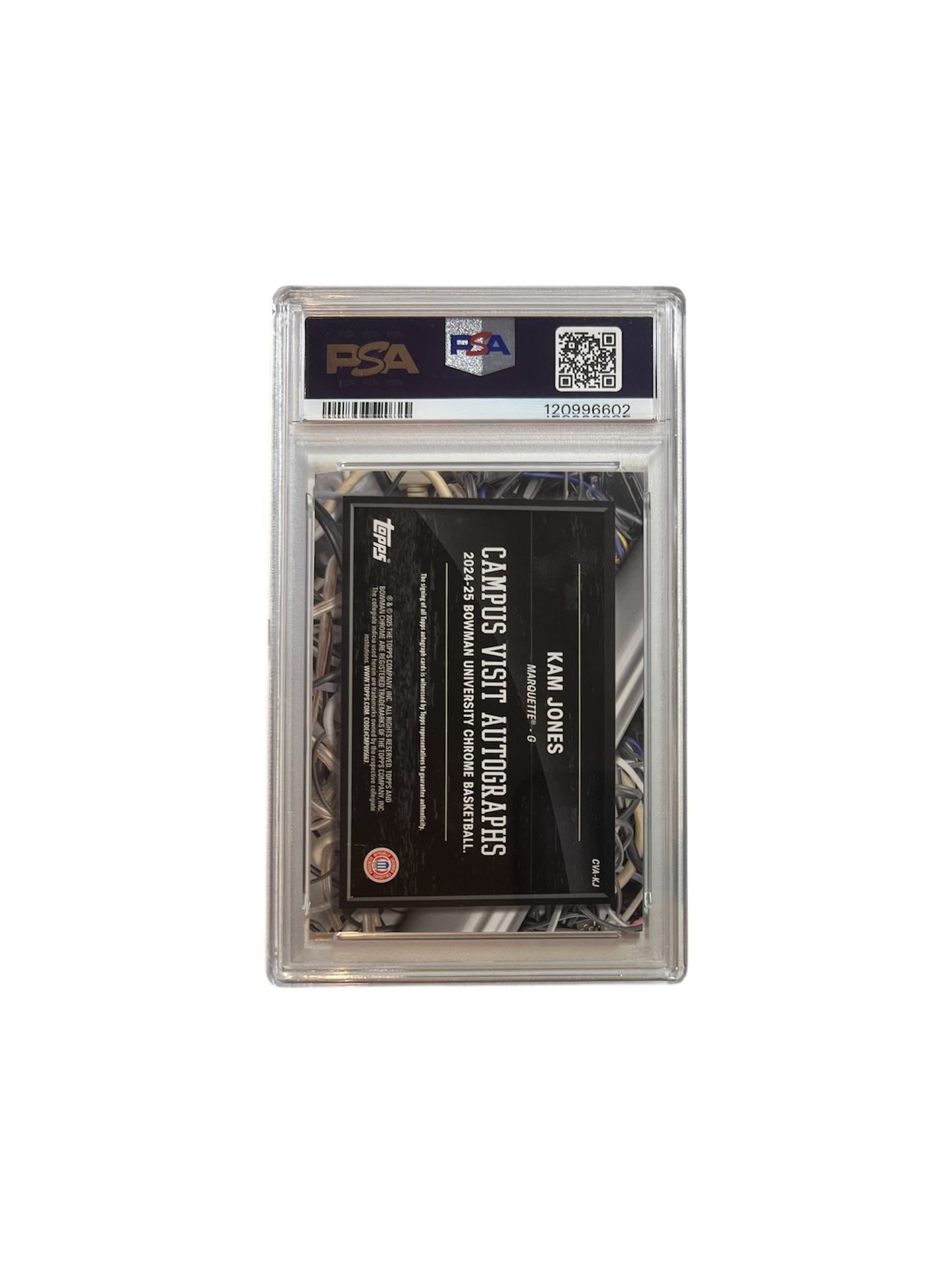 2024 Bowman Chrome U Kam Jones Indiana Pacers Rookie RC AUTO PSA Card