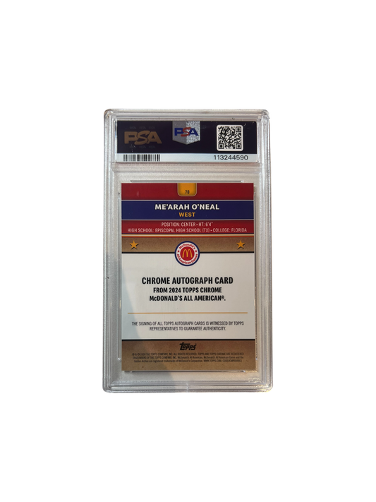 2024 McDonald's Chrome Me'Arah O'Neal Shaq daughter AUTO PSA Card