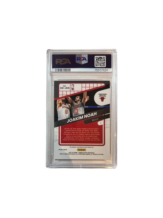 2021 Donruss Optic Joakim Noah Opti-Graphs Choice Autograph PSA card