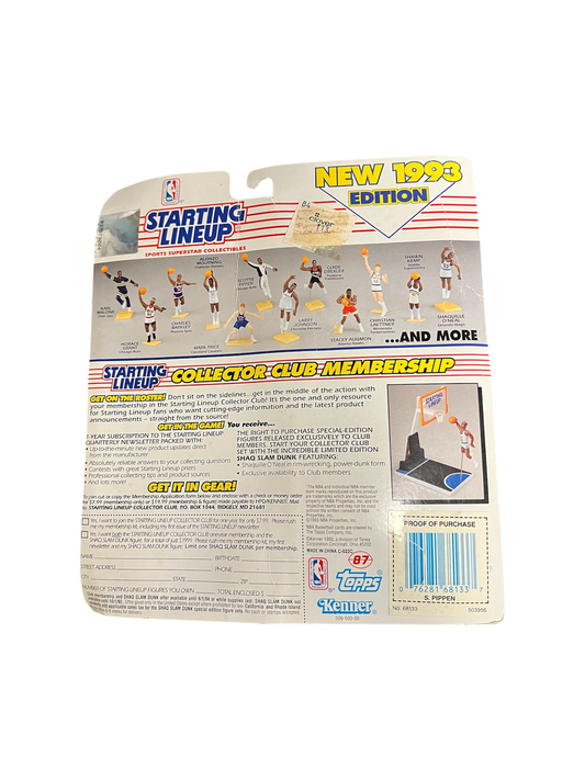 1993 Kenner Starting Lineup Scottie Pippen Chicago Bulls Action Figure with 2 Topps cards