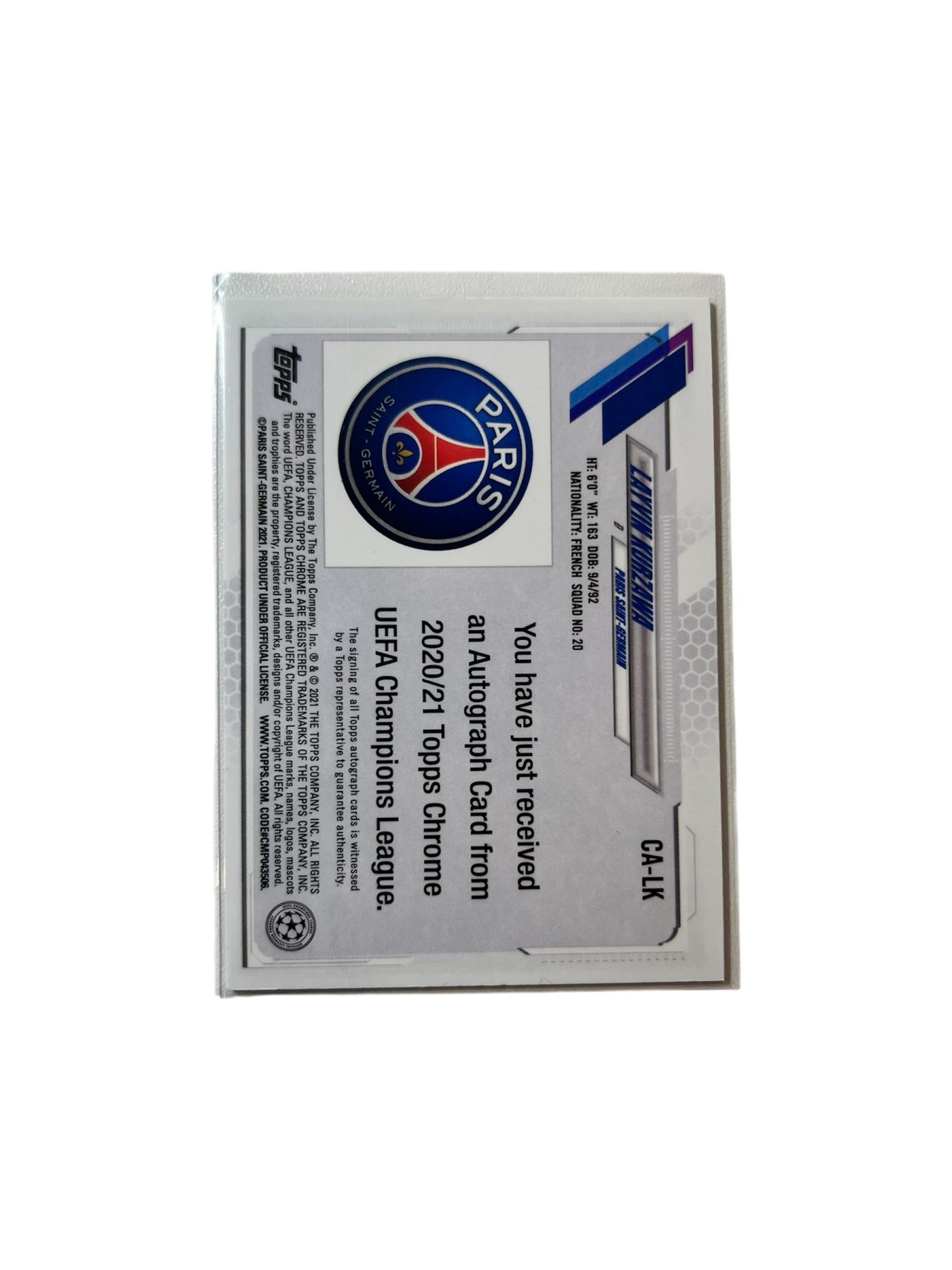 2021 Topps Chrome Layvin Kurzawa AUTO card