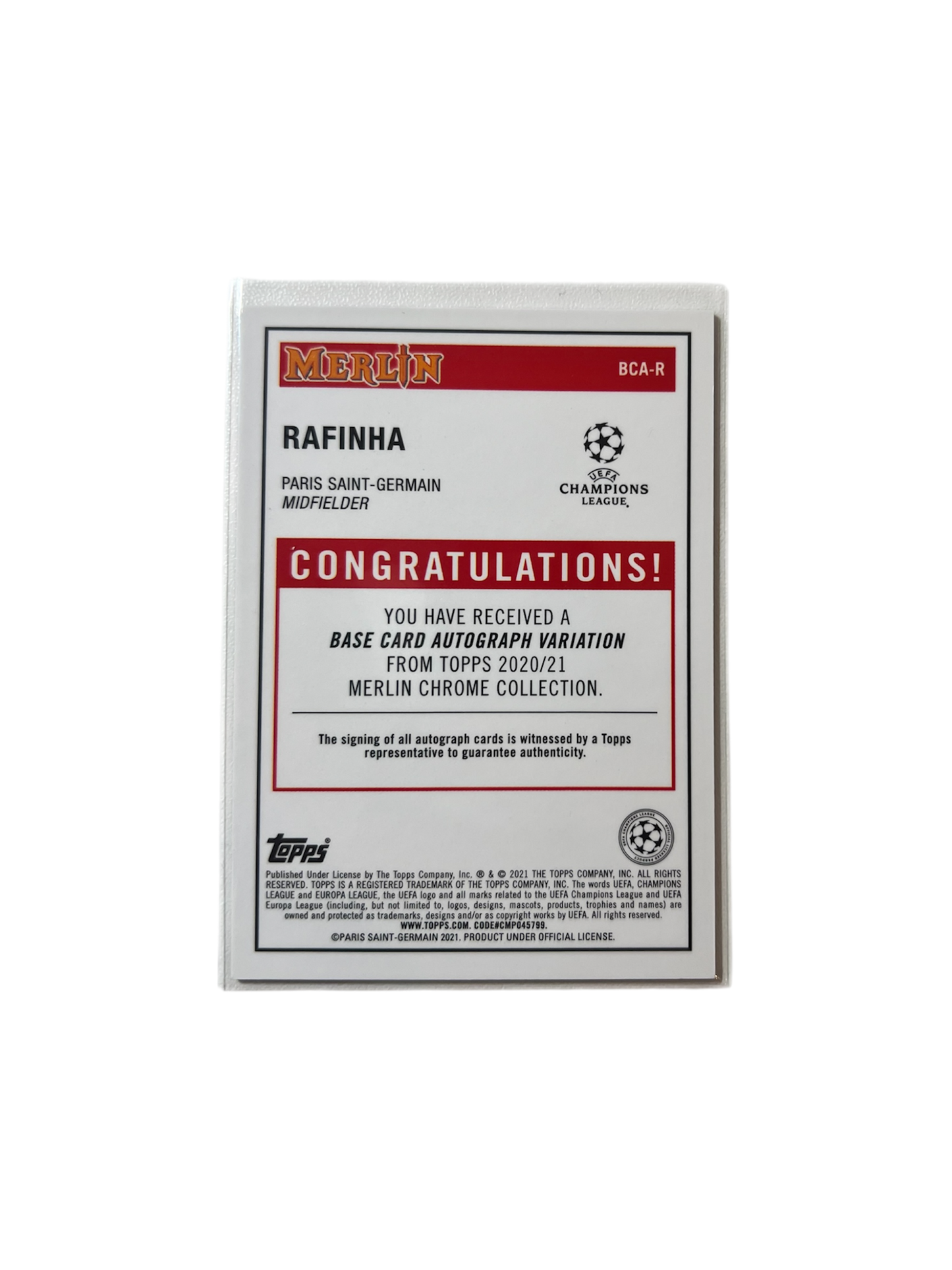 2021 Topps Merlin Rafinha AUTO card