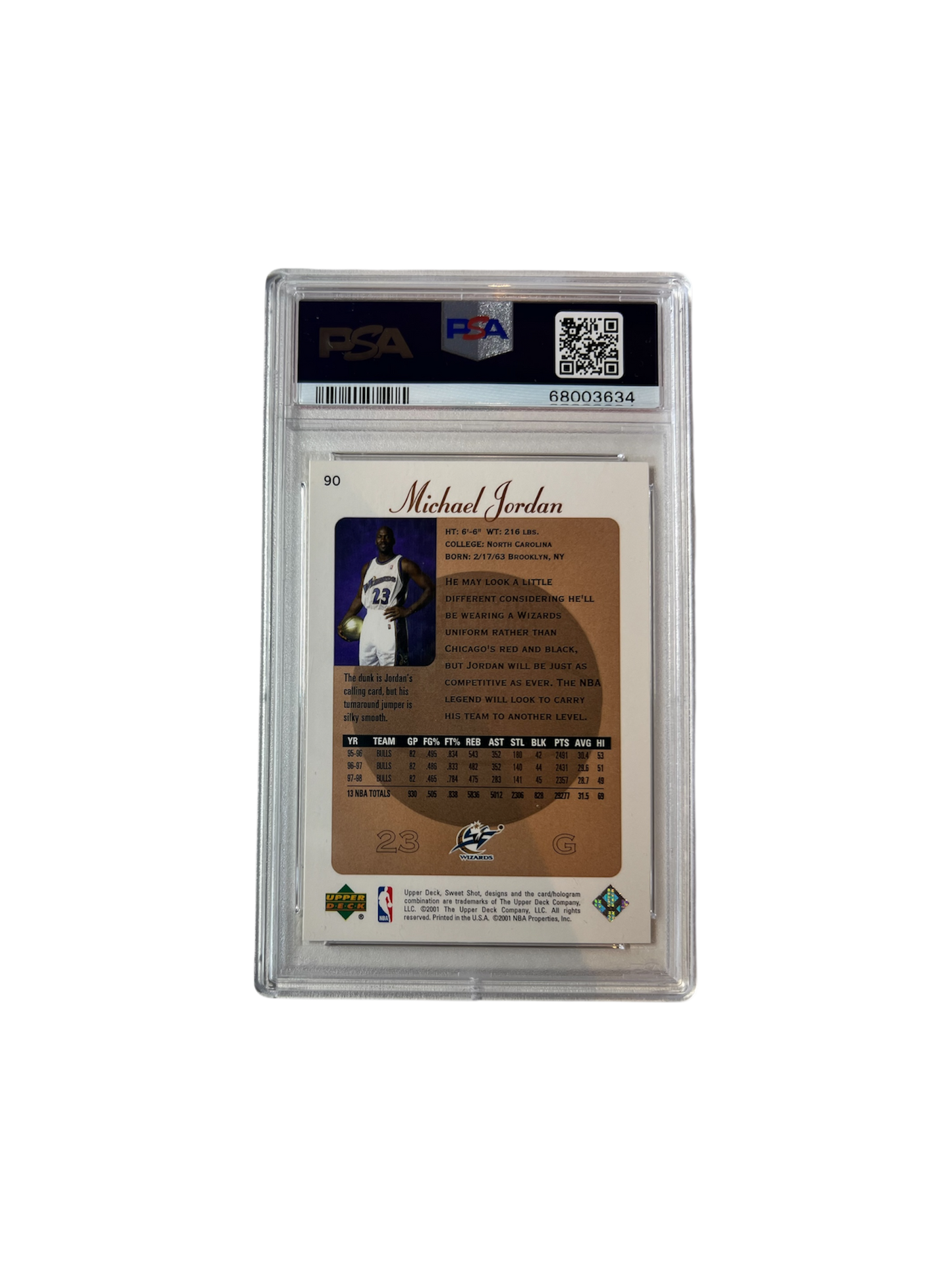2001 Upper Deck Sweet Shot Michael Jordan #90 PSA Card