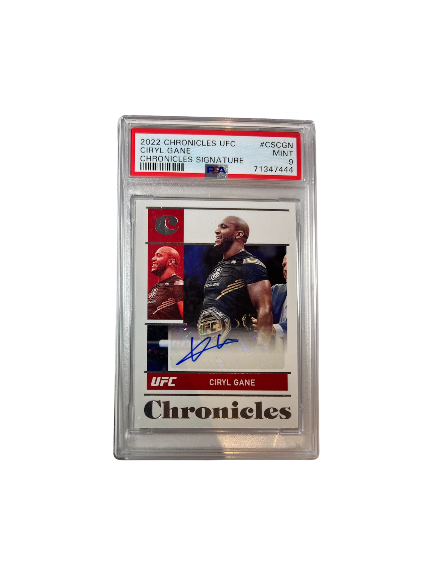 2022 Panini Chronicles Ciryl Gane UFC AUTO PSA Card