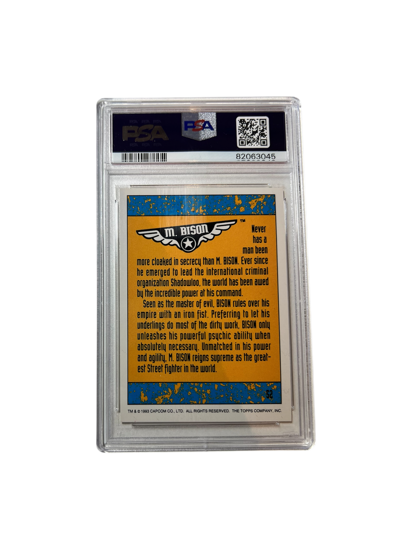 1993 Topps Street Fighter II #52 PSA Card