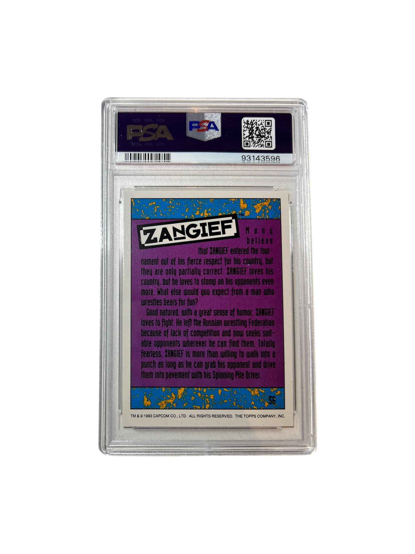 1993 Topps Street Fighter II #56 PSA Card