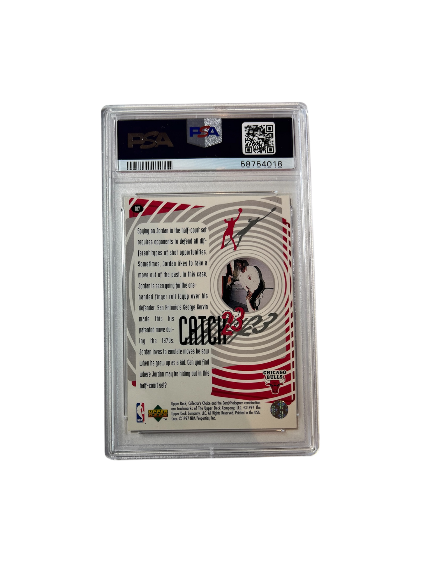 1997 Upper Deck Collector's Choice Michael Jordan #187 PSA Card