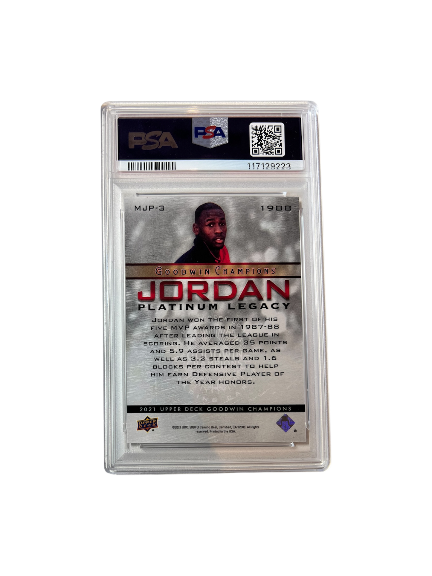 2021 Upper Deck Goodwin Champions Michael Jordan HOLO #3 PSA Card