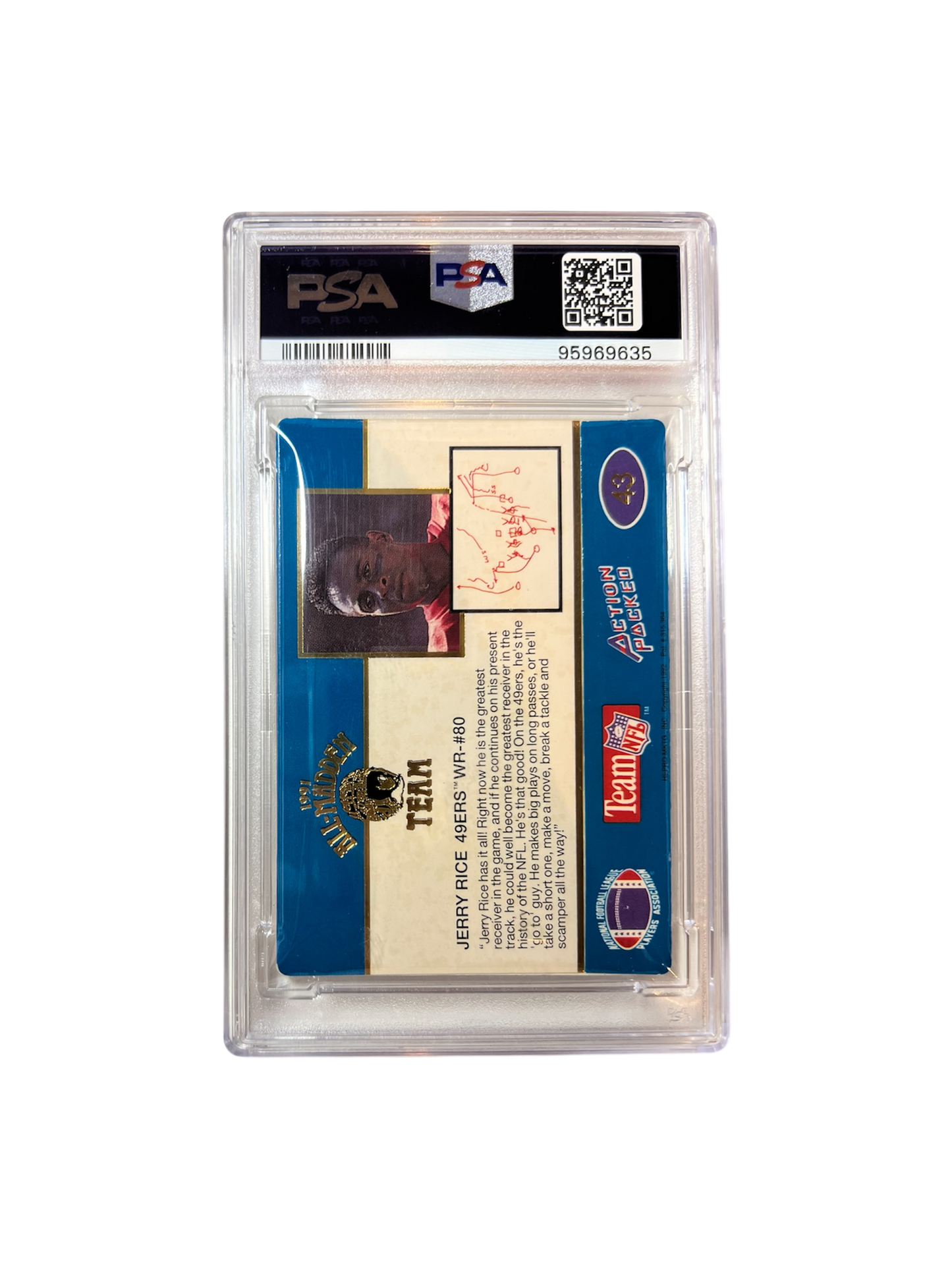 1991 Action Packed Jerry Rice 49ers #43 PSA Card