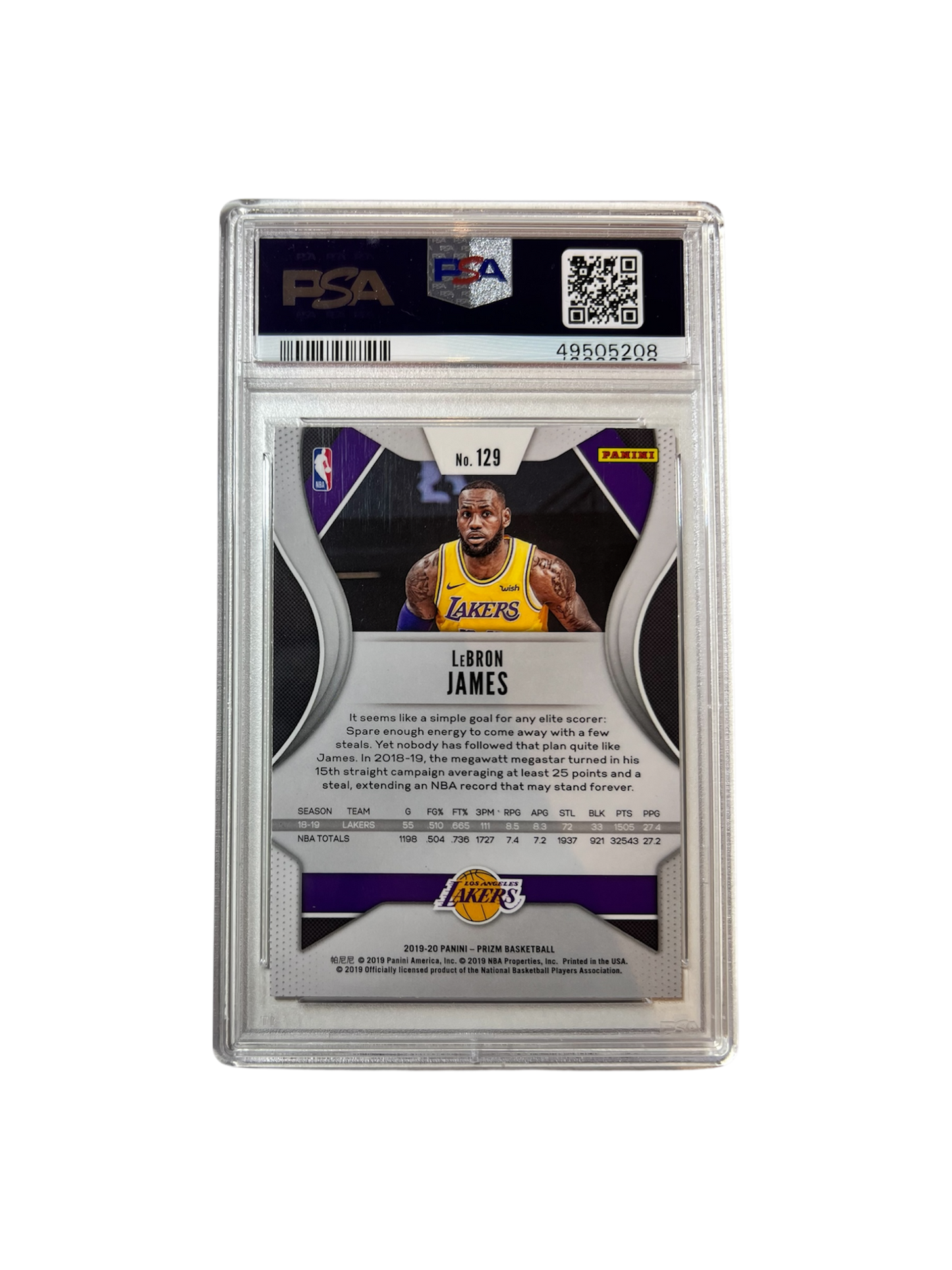 2019 Panini Prizm LeBron James PSA Card