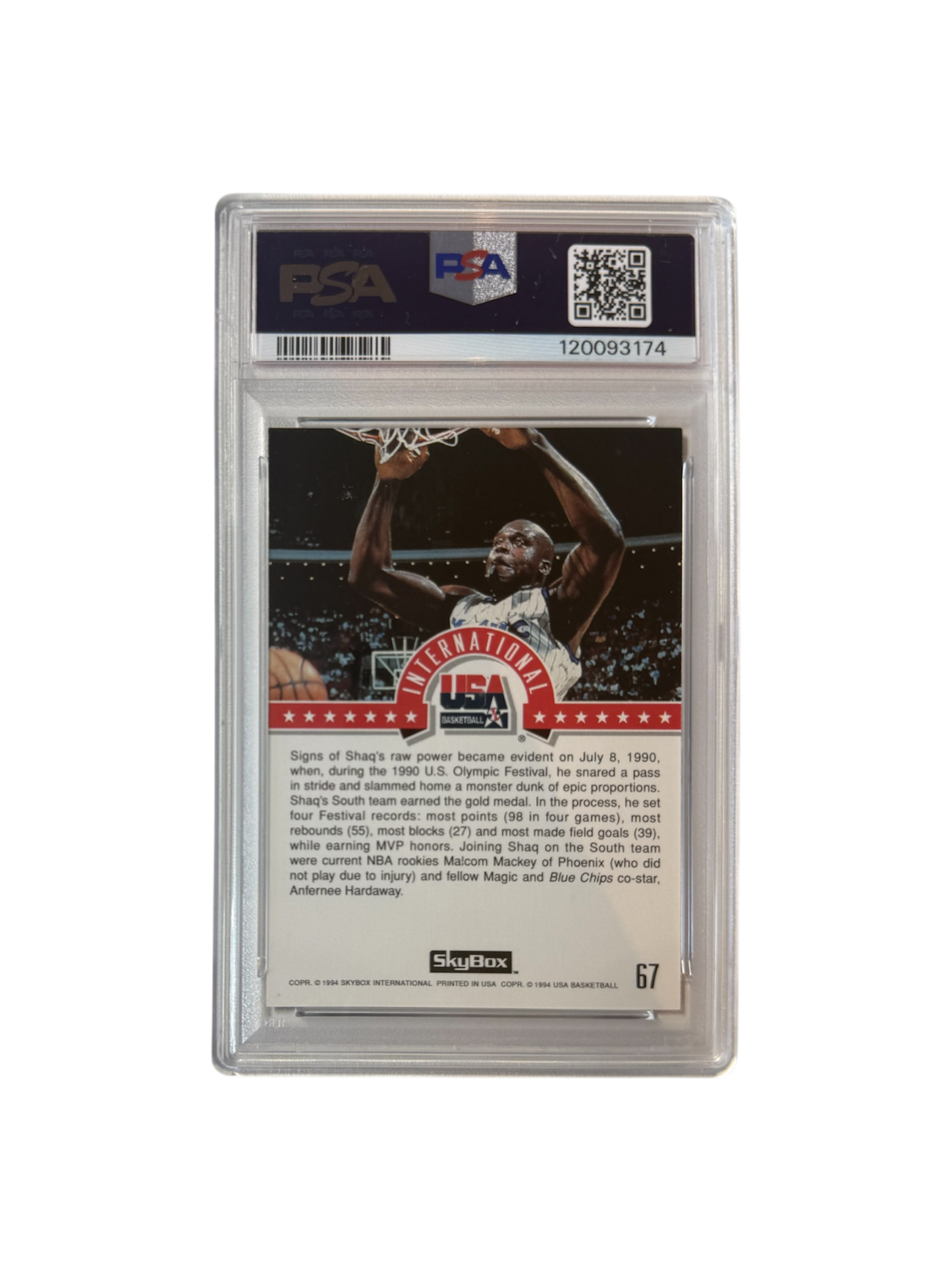 1995 Skybox Premium Shaquille O'Neal Shaq Talk PSA Card