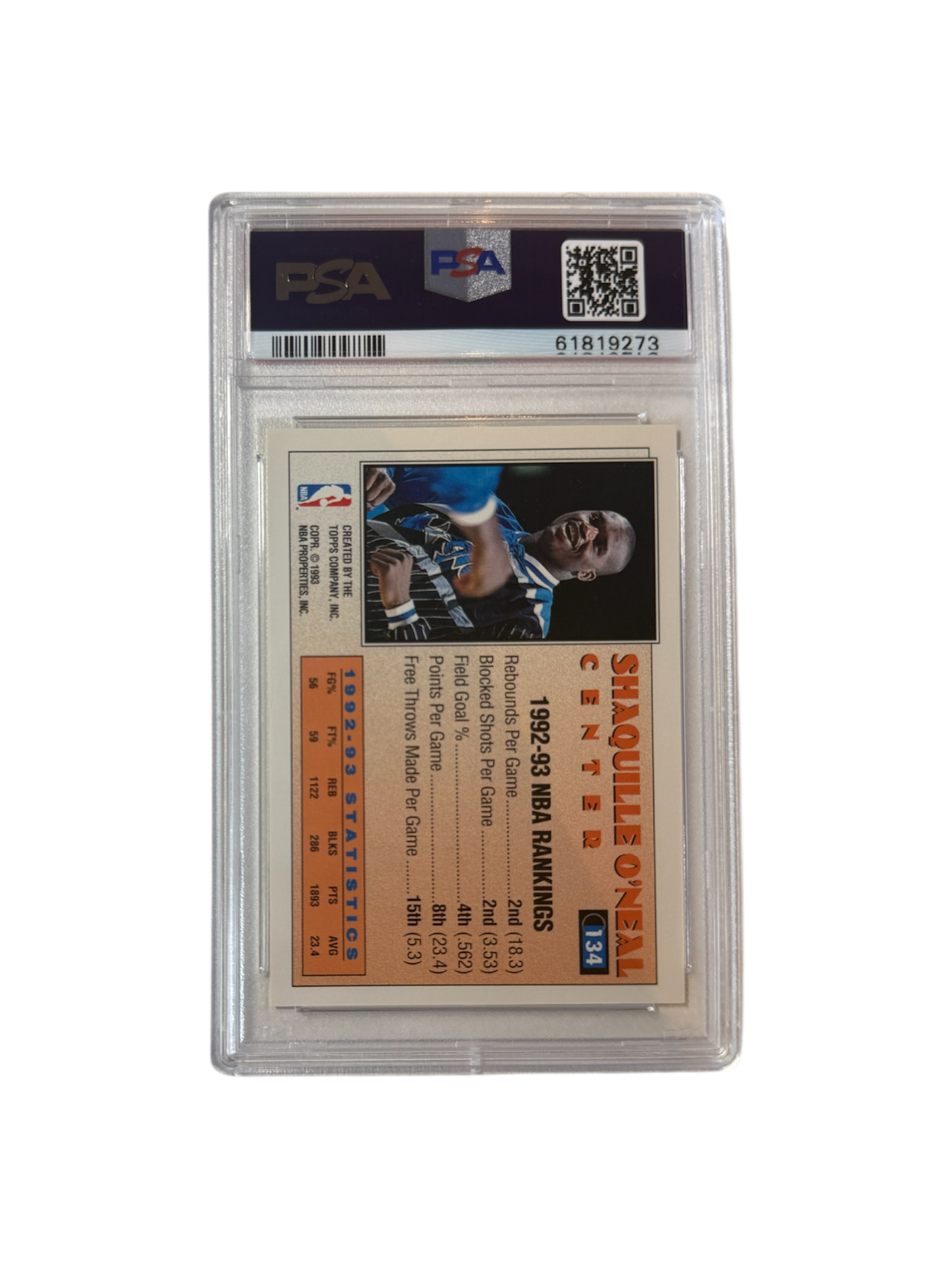 1995 Skybox Premium Shaquille O'Neal Shaq Talk PSA Card