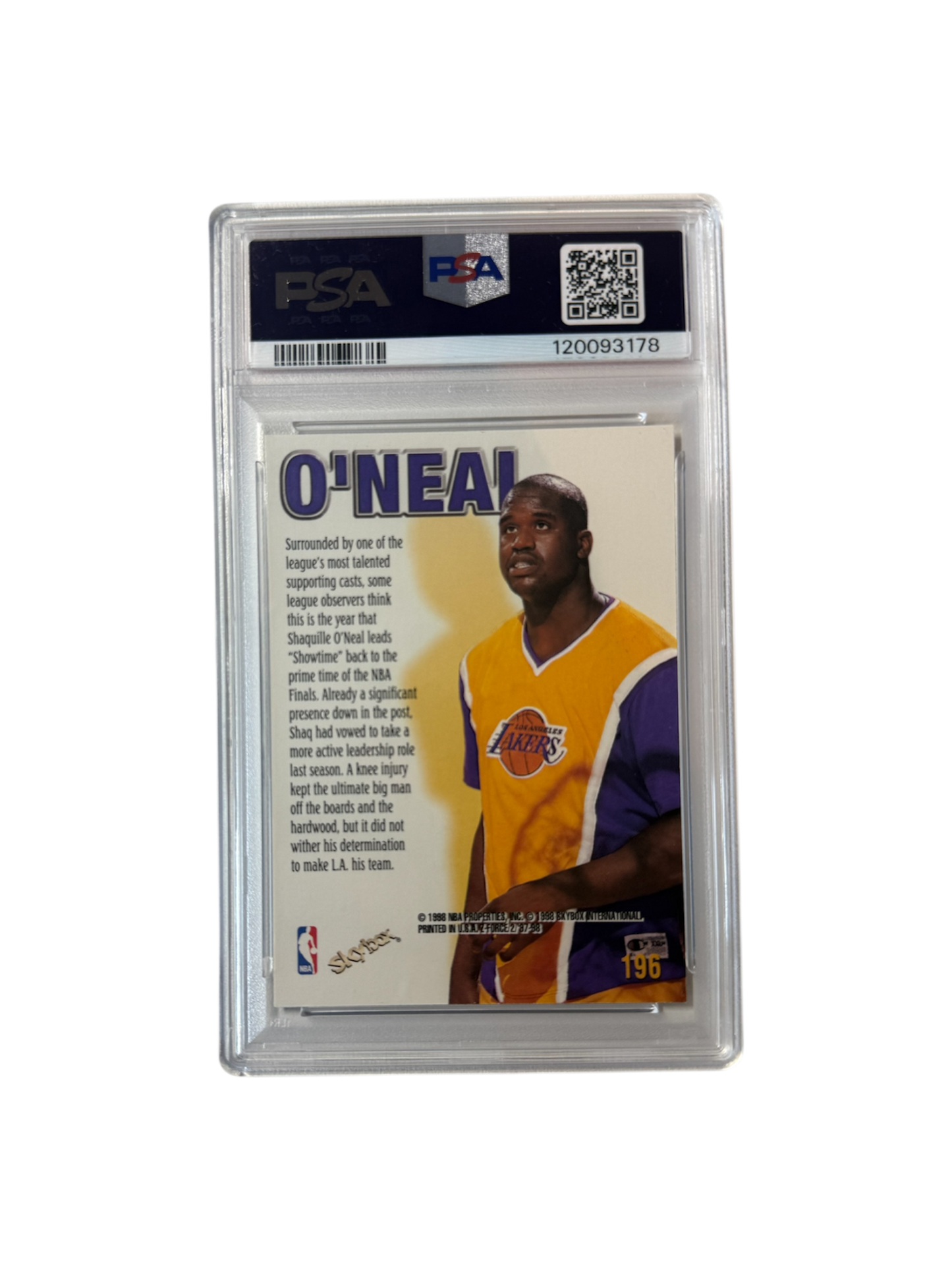 1997 Skybox Z-Force Shaquille O'Neal Shaq #196 PSA Card