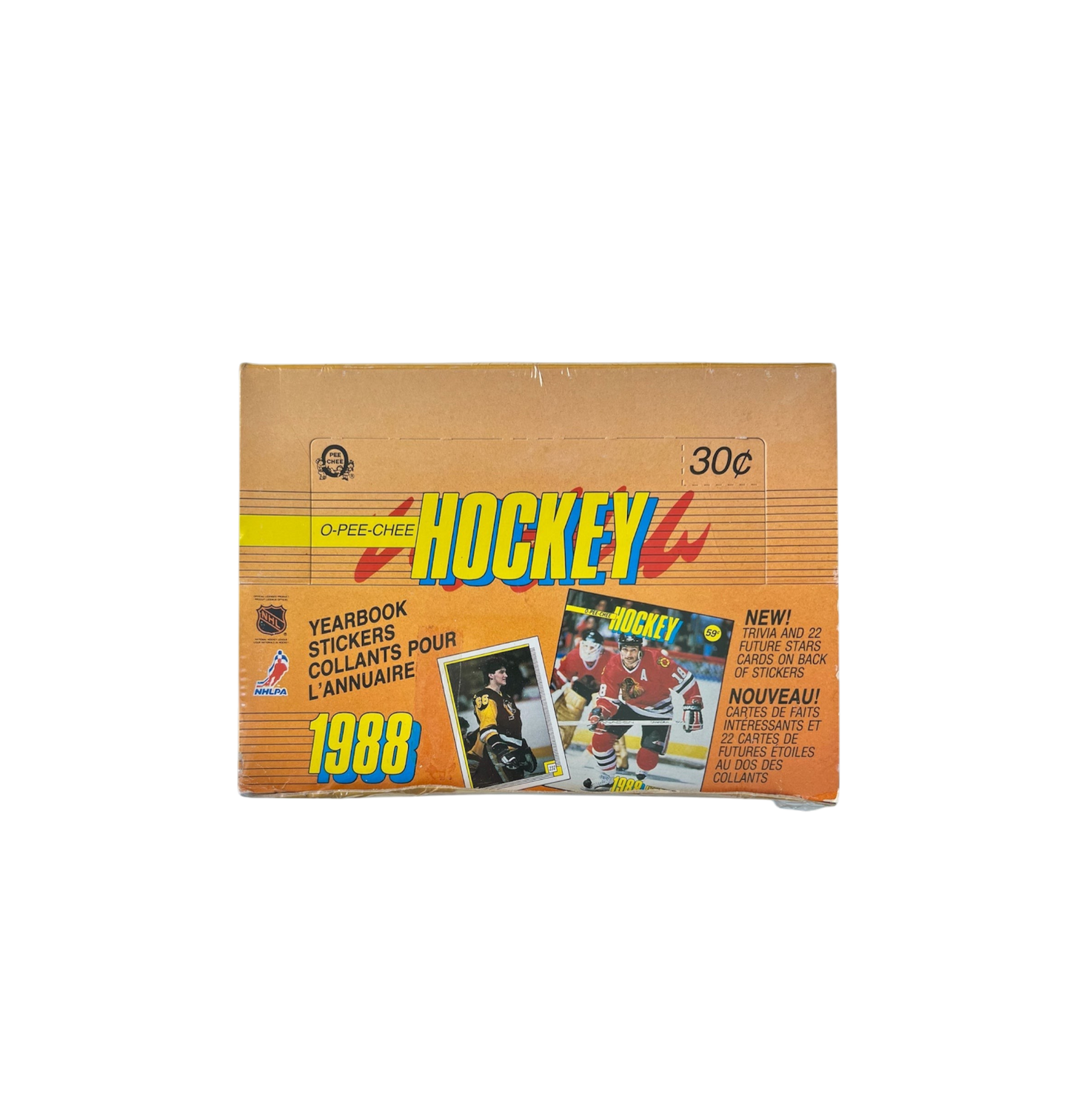 1988 O-Pee-Chee NHL Hockey Yearbook Stickers Box + Album