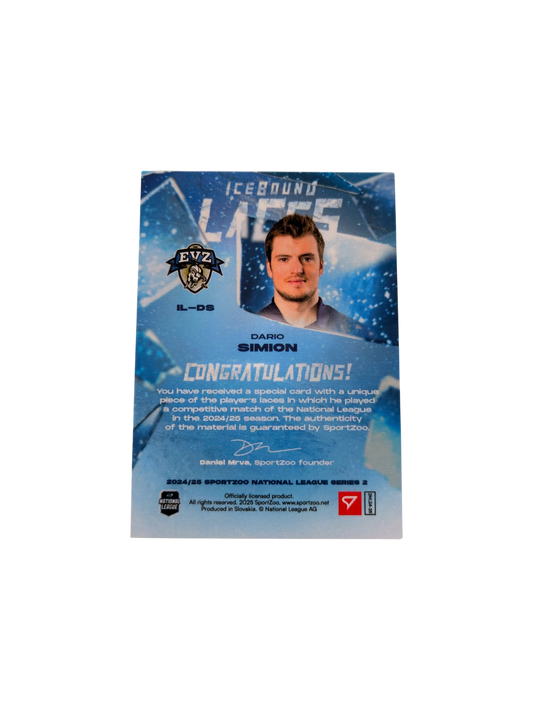 2025 SportZoo National League Series 2 EV Zug IceBound Laces Dario Simion 28/30 card