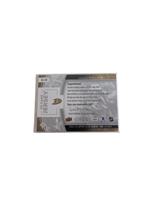 2013 Upper Deck Game Jersey Anaheim Ducks Jonas Hiller Patch GJ-JH card