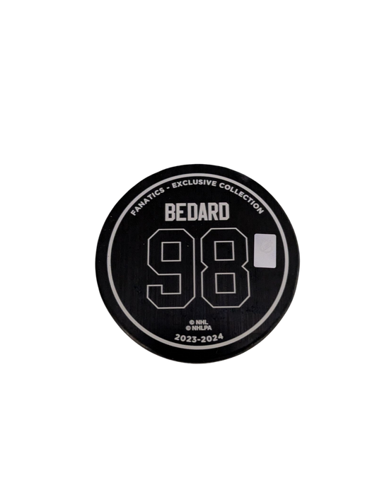 Chicago Blackhawks Connor Bedard NHL Debut Puck /980