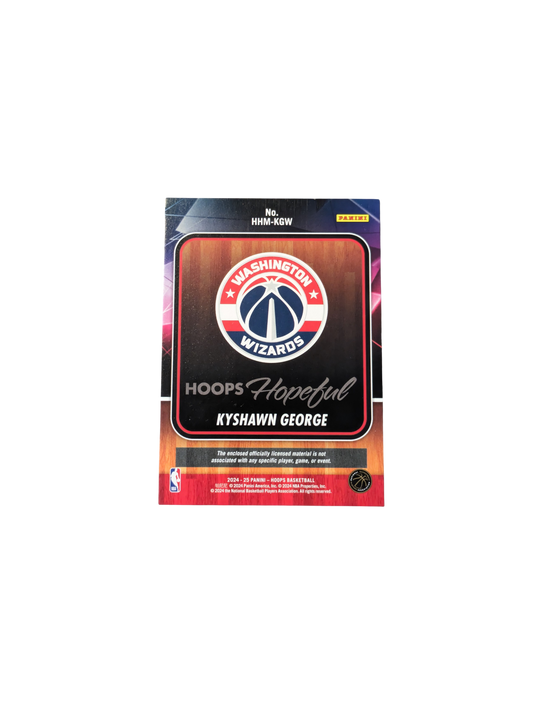 2025 Panini NBA Hoops Hopeful Washington Wizards Kyshawn George Rookie Patch Card