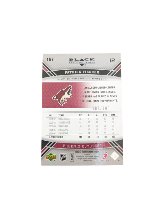 2006-07 Upper Deck Black Diamond Phoenix Coyotes Patrick Fischer #167 /100 card
