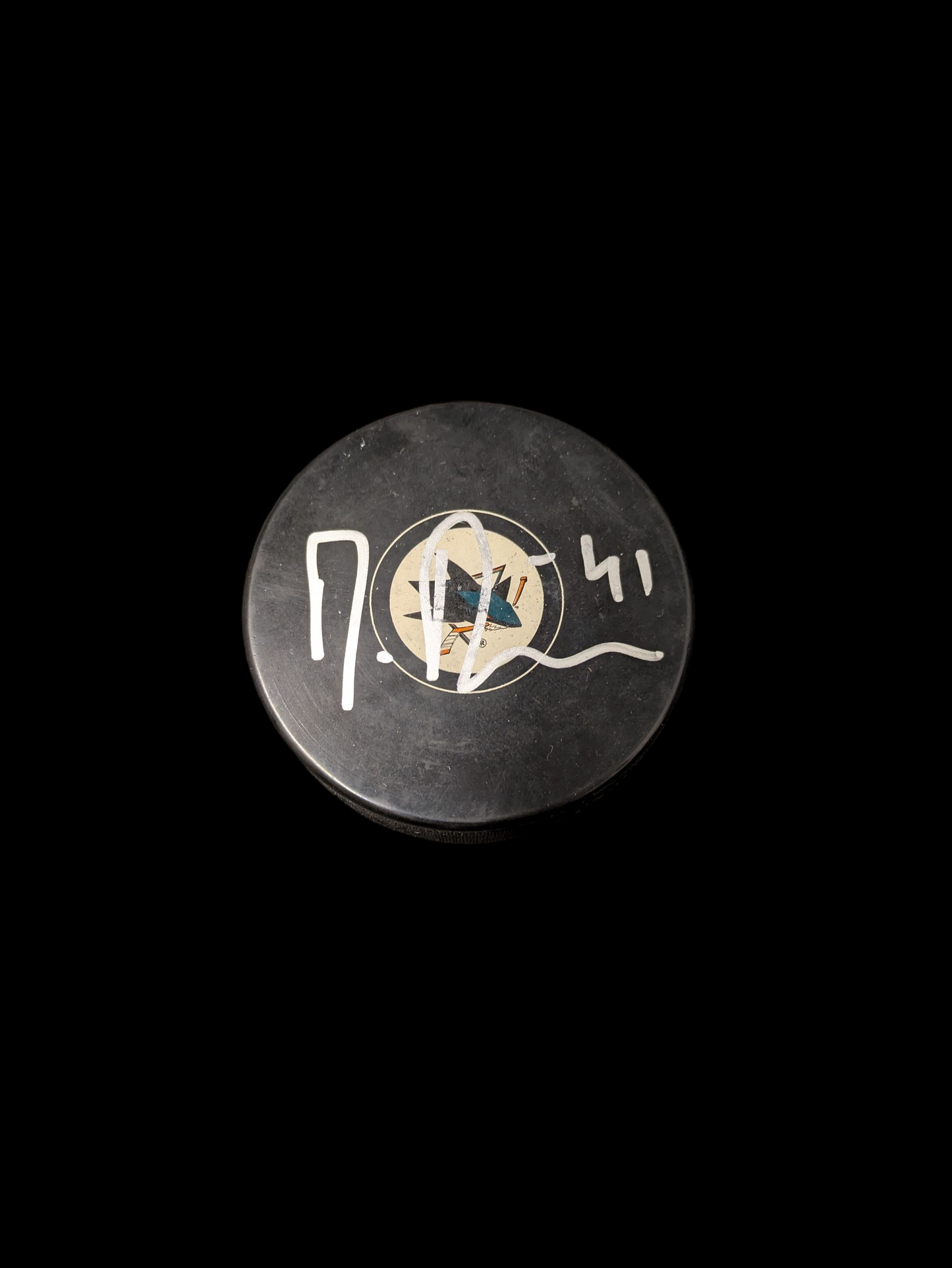 San Jose Sharks Mirco Mueller signed NHL Puck