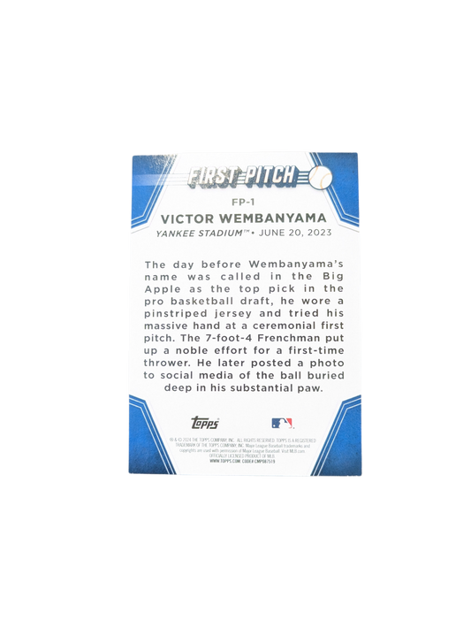 2024 Topps First Pitch Yankee Stadium Victor Wembanyama Rookie card