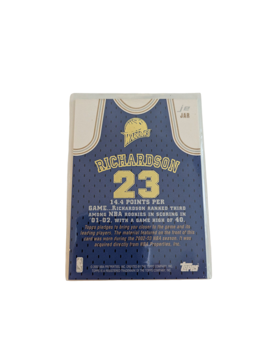 2003 Topps Jersey Edition Golden State Warriors Jason Richardson Patch Card