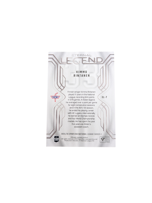 2026 SportZoo National League Eternal Legend Kloten Kimmo Rintanen card