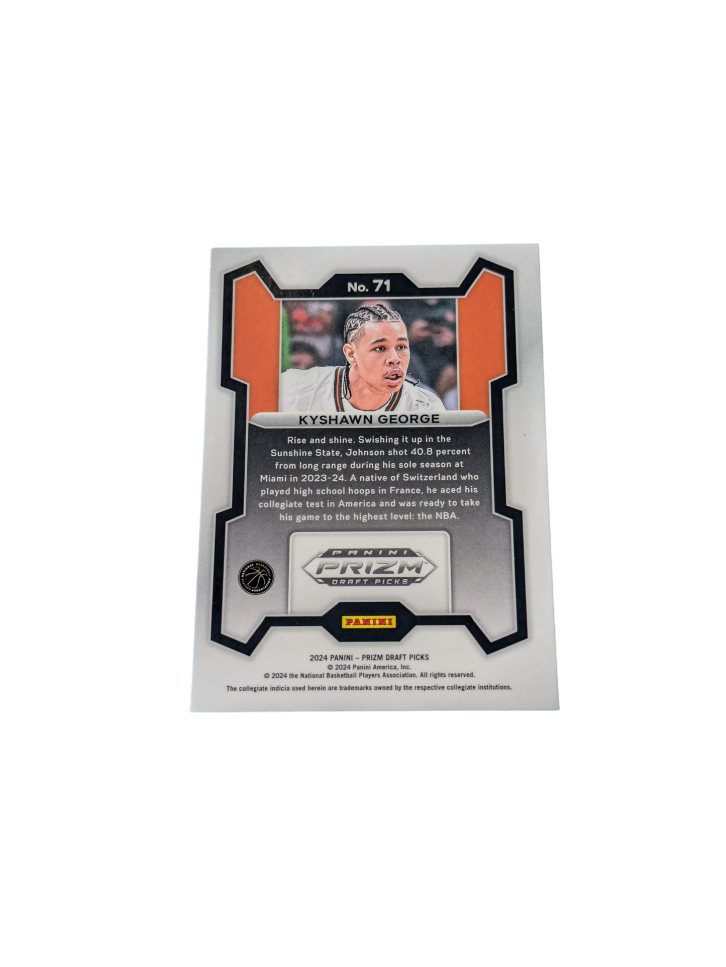 2024 Panini Prizm Washington Wizards Kyshawn George #71 Rookie card