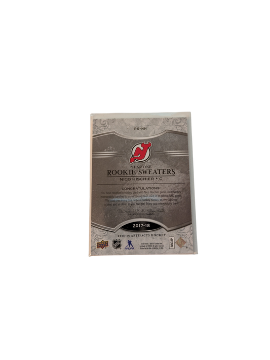 2017 Upper Deck Artifacts New Jersey Devils Nico Hischier Jersey Patch card