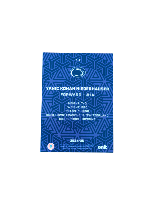 2024 ONIT Penn State NCAA Basketball Yanic Konan Niederhauser F-1 card