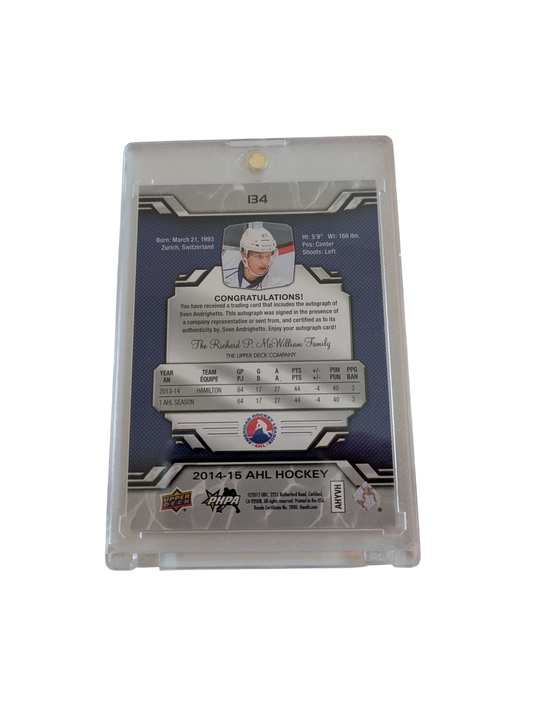 2015 Upper Deck AHL Hockey Hamilton Bulldogs Sven Andrighetto Auto Card