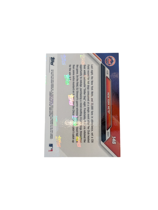 2024 Topps Now New York Mets Record Hot Dogs card