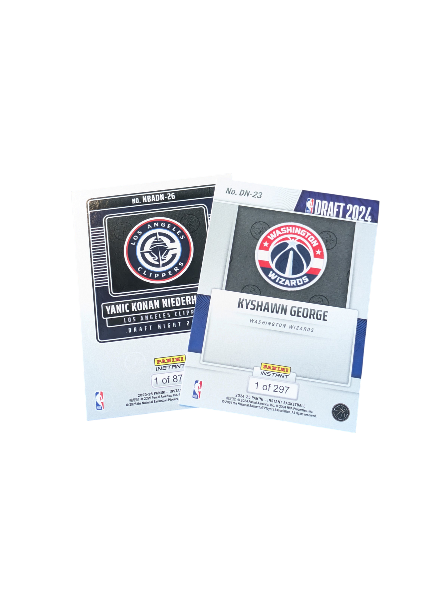 Panini Draft 2024 Kyshawn George & Draft 2025 Yanic Konan Niederhauser card Bundle